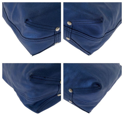 Tiffany & Co Tiffany & Co Metallic Blue Silver Hardware Leather Handbag Women