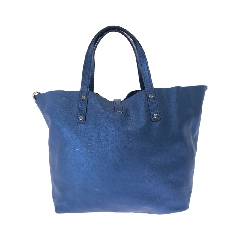 Tiffany & Co Tiffany & Co Metallic Blue Silver Hardware Leather Handbag Women