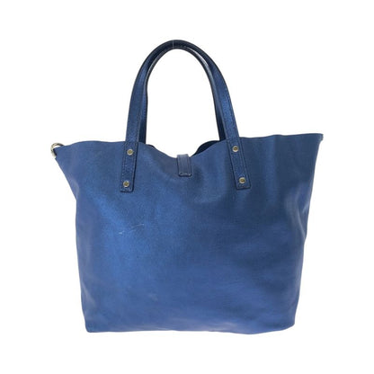 Tiffany & Co Tiffany & Co Metallic Blue Silver Hardware Leather Handbag Women