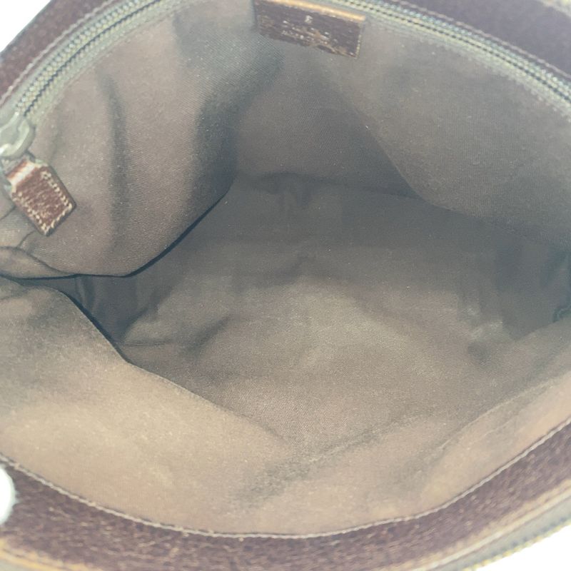 Gucci Beige Brown Silver Hardware GG Canvas Leather 114273 Crossbody Shoulder