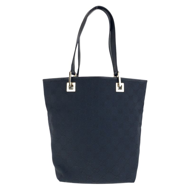 Gucci Black Gold Hardware GG Canvas Leather 002 1099 Tote Bag Shoulder Bag