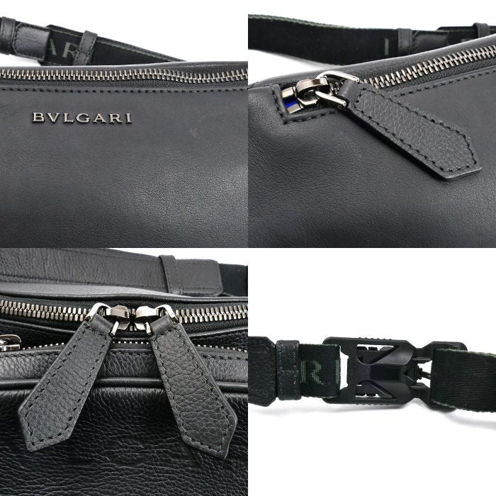 Bvlgari Bvlgari Man Body Bag Black 291935 Men's Preowned