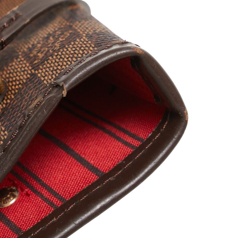 Louis Vuitton Damier Neverfull PM Tote Handbag N41359 Ebene Brown PVC Leather