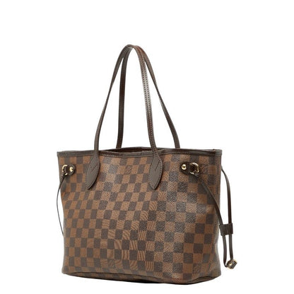 Louis Vuitton Damier Neverfull PM Tote Handbag N41359 Ebene Brown PVC Leather