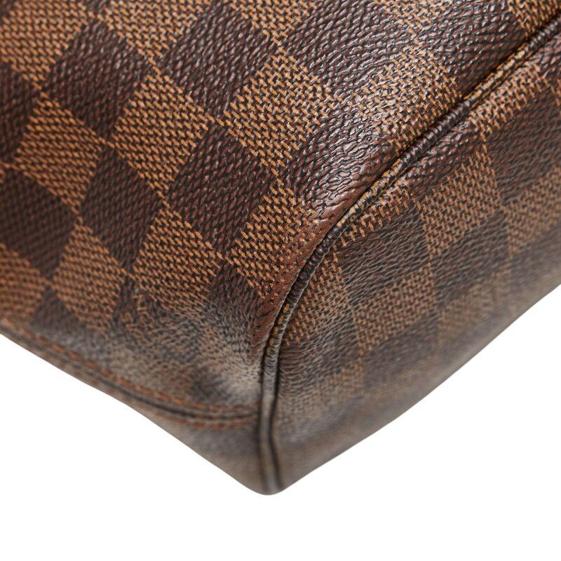 Louis Vuitton Damier Neverfull PM Tote Handbag N41359 Ebene Brown PVC Leather
