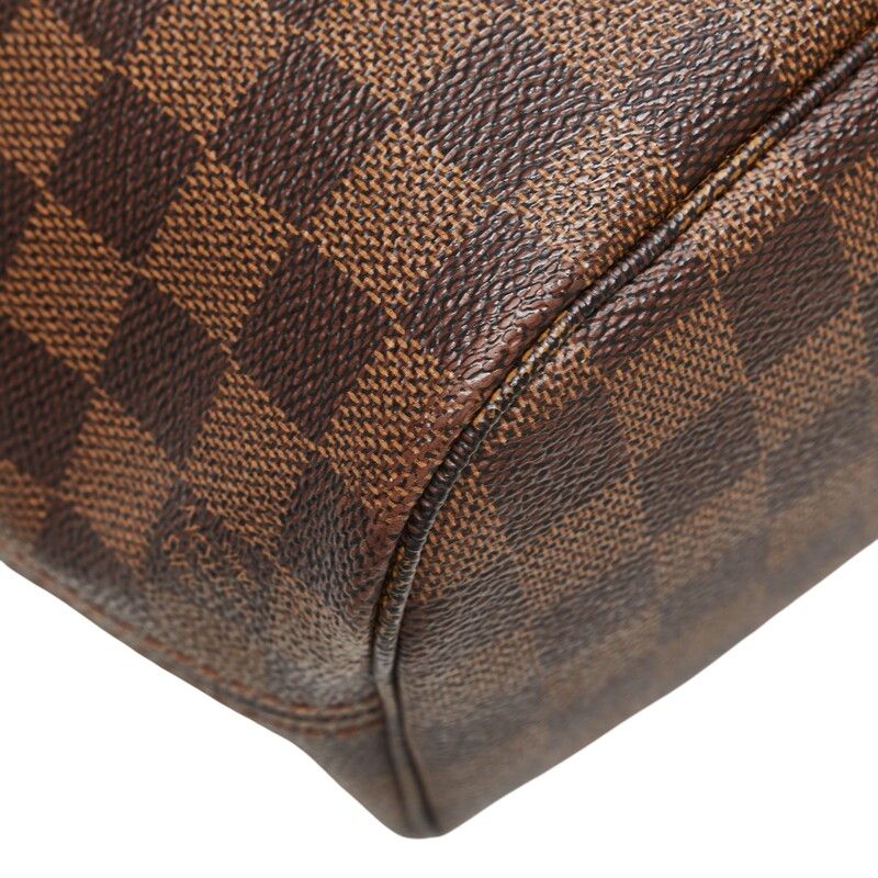 Louis Vuitton Damier Neverfull PM Tote Handbag N41359 Ebene Brown PVC Leather