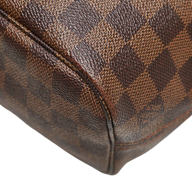 Louis Vuitton Damier Neverfull PM Tote Handbag N41359 Ebene Brown PVC Leather