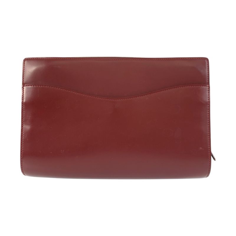 Cartier Must Line Bordeaux Gold Hardware Leather Clutch Bag Women 506142