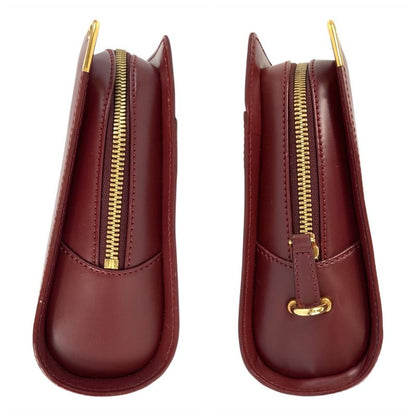 Cartier Must Line Bordeaux Gold Hardware Leather Clutch Bag Women 506142