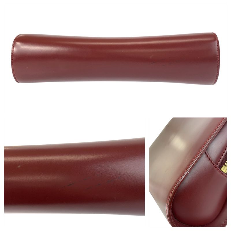 Cartier Must Line Bordeaux Gold Hardware Leather Clutch Bag Women 506142