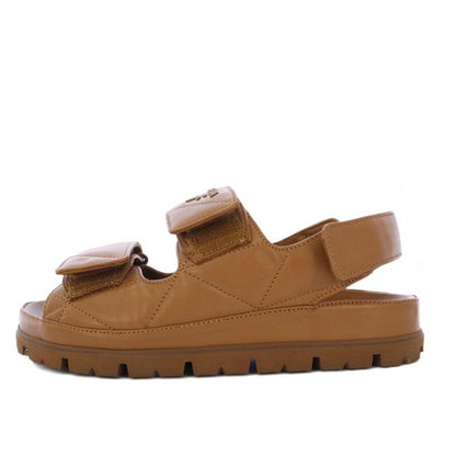 Prada Monolith Nappa Leather Sandals Strap 35 Brown Tk