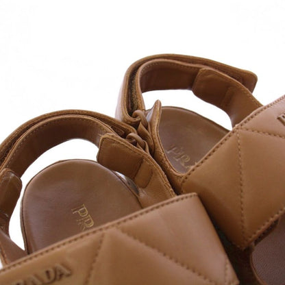 Prada Monolith Nappa Leather Sandals Strap 35 Brown Tk