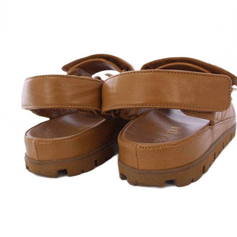 Prada Monolith Nappa Leather Sandals Strap 35 Brown Tk