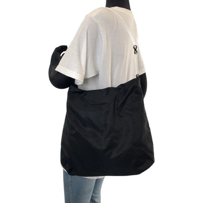 Prada Tessuto Triangle Logo Plate Plastic Handle Black Clear Nylon One Shoulder