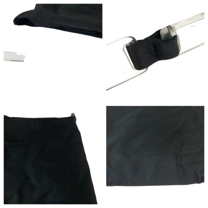 Prada Tessuto Triangle Logo Plate Plastic Handle Black Clear Nylon One Shoulder