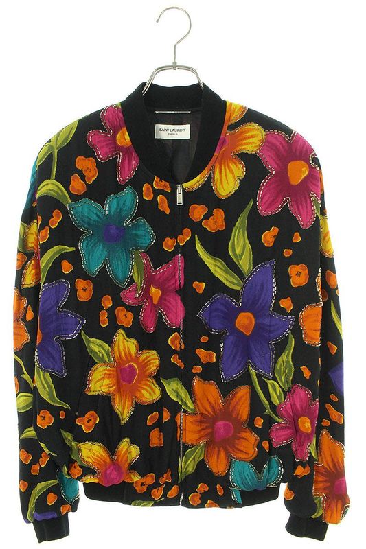 Saint Laurent Paris 684941 Y2e89 Teddy Floral Cles Loop Blouson Men's 46