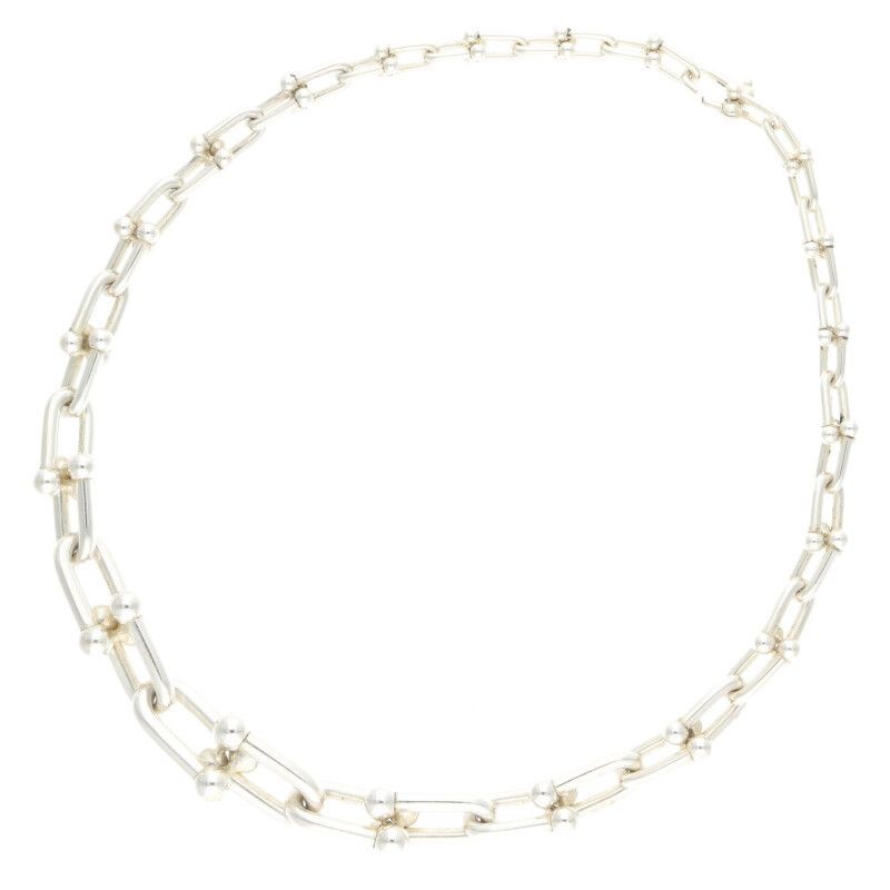 Tiffany & Co Hardwear Hardware Graduated Link Silver Necklace Men's 18inch