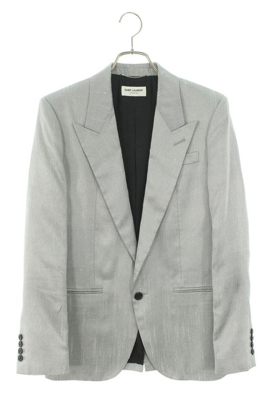 Saint Laurent Paris 686981 Y1e59 Peaked Lapel 1B Tailored Jacket Men's 44