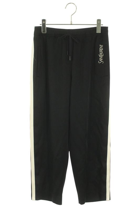 Saint Laurent Paris 733507 Y3g36 Logo Embroidery Side Snap Long Pants Men 34