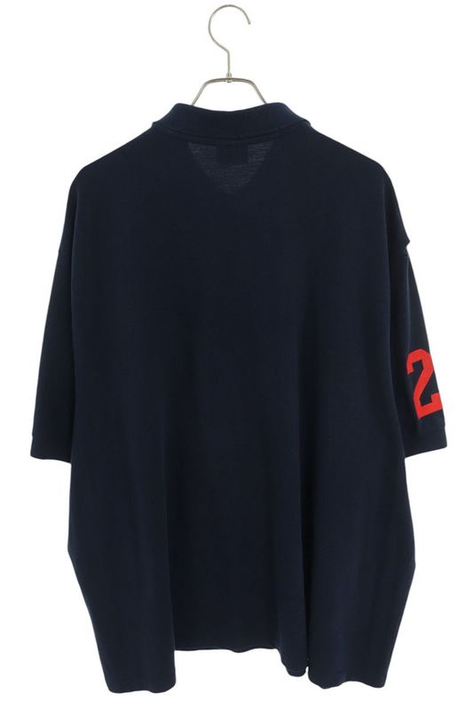 Balenciaga 791001 Tqvm6 Damaged Horse Embroidery Short Sleeve Polo Shirt Men's L