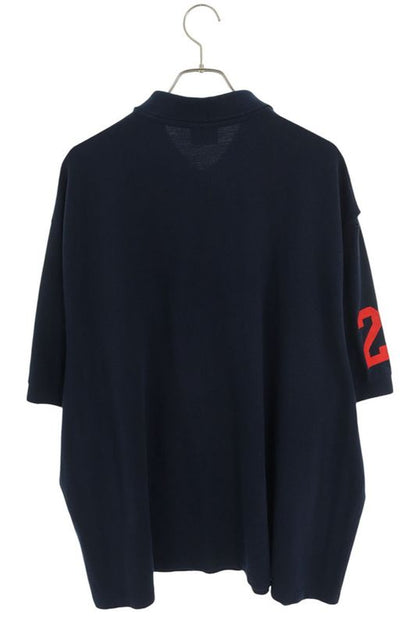 Balenciaga 791001 Tqvm6 Damaged Horse Embroidery Short Sleeve Polo Shirt Men's L