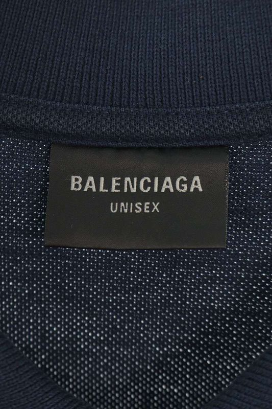 Balenciaga 791001 Tqvm6 Damaged Horse Embroidery Short Sleeve Polo Shirt Men's L