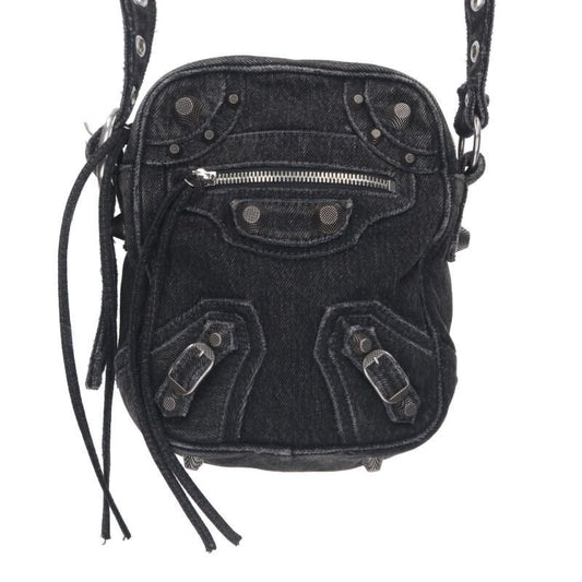 Balenciaga 719065 LE Cagole Le Cagole Studded Denim Shoulder Bag For Men