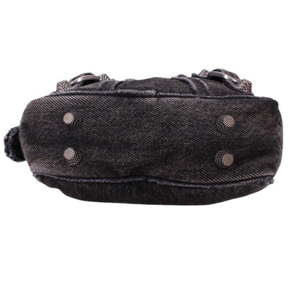 Balenciaga 719065 LE Cagole Le Cagole Studded Denim Shoulder Bag For Men