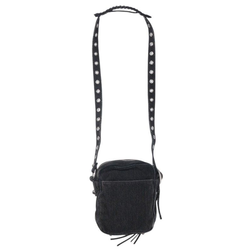 Balenciaga 719065 LE Cagole Le Cagole Studded Denim Shoulder Bag For Men