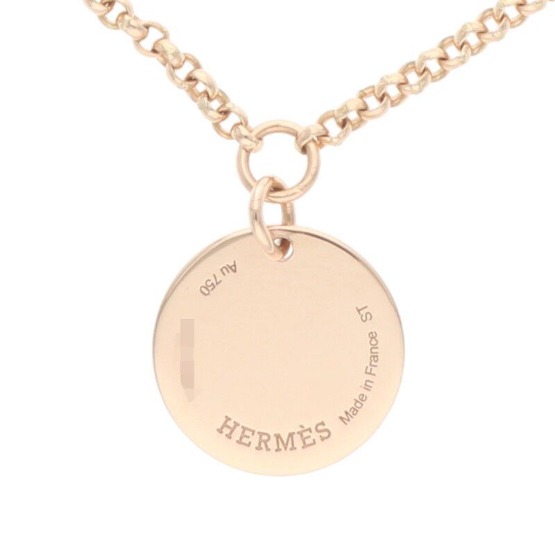 Hermes Exlibris PM 18K Pink Gold 1 Diamond Bracelet Men's ST