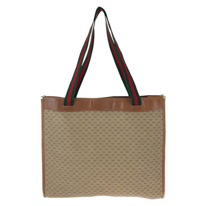 Gucci Vintage Sherry Line Micro GG Brown GG Supreme Canvas Tote Shoulder Bag