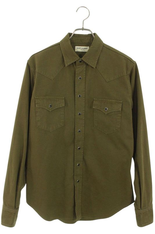 Saint Laurent Paris 597059 Y27ba Western Long Sleeve Shirt Men's M