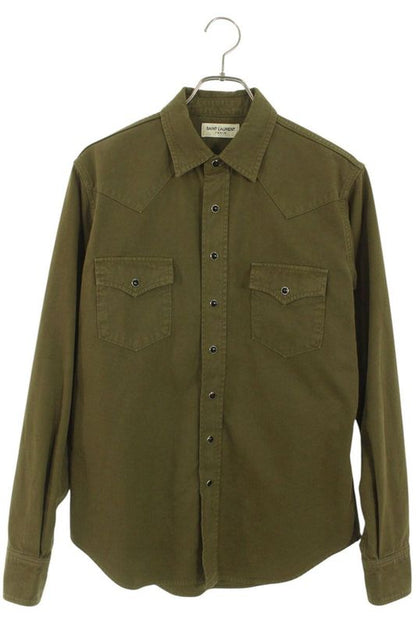 Saint Laurent Paris 597059 Y27ba Western Long Sleeve Shirt Men's M
