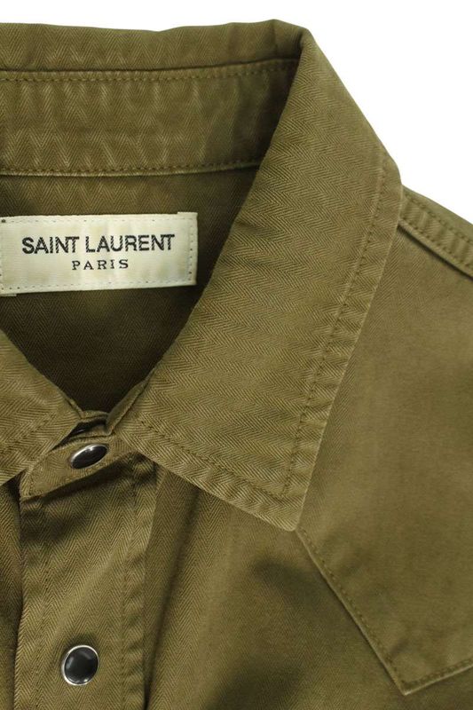 Saint Laurent Paris 597059 Y27ba Western Long Sleeve Shirt Men's M