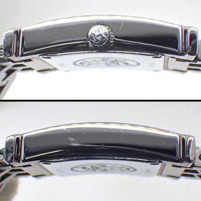 Hermes Watch Hh1.210 12 Points Diamond Index Square White Shell Dial SS Quartz