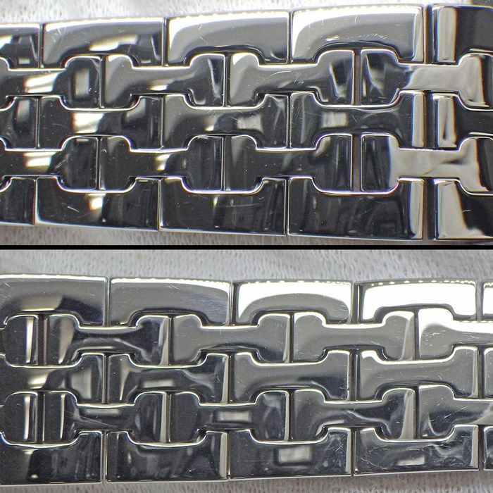 Hermes Watch Hh1.210 12 Points Diamond Index Square White Shell Dial SS Quartz