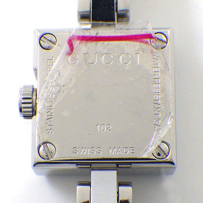 Gucci Watch G Mini 102 Square Pave Diamond Dial SS Quartz Analog