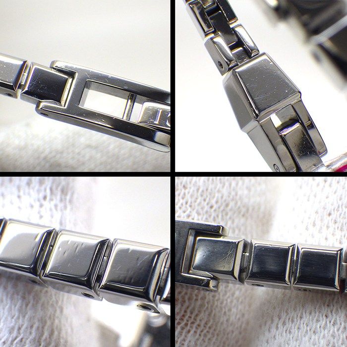 Gucci Watch G Mini 102 Square Pave Diamond Dial SS Quartz Analog