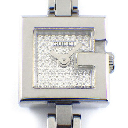 Gucci Watch G Mini 102 Square Pave Diamond Dial SS Quartz Analog