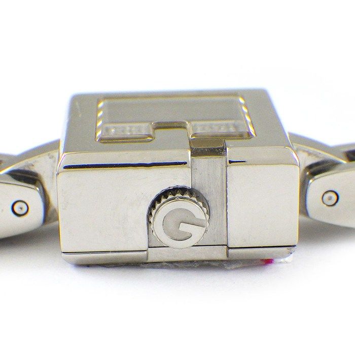 Gucci Watch G Mini 102 Square Pave Diamond Dial SS Quartz Analog