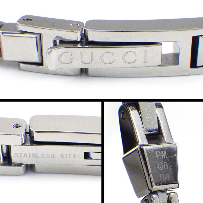 Gucci Watch G Mini 102 Square Pave Diamond Dial SS Quartz Analog