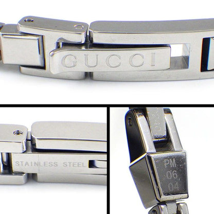 Gucci Watch G Mini 102 Square Pave Diamond Dial SS Quartz Analog