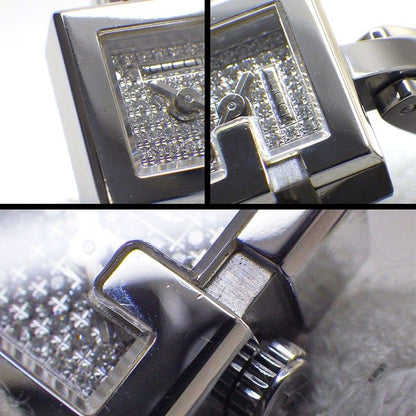 Gucci Watch G Mini 102 Square Pave Diamond Dial SS Quartz Analog