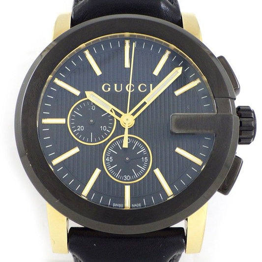 Gucci Watch G Chrono 101.2 Black Dial Chronograph Small Second Luminescent