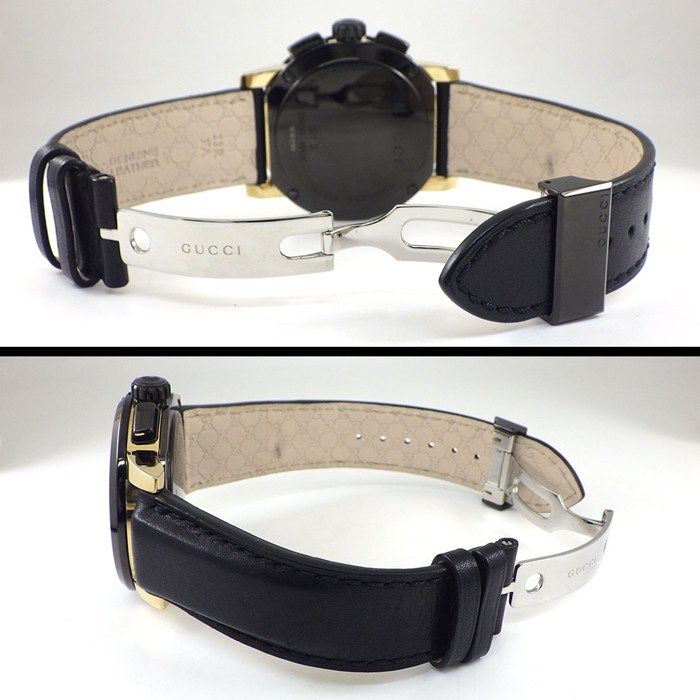 Gucci Watch G Chrono 101.2 Black Dial Chronograph Small Second Luminescent