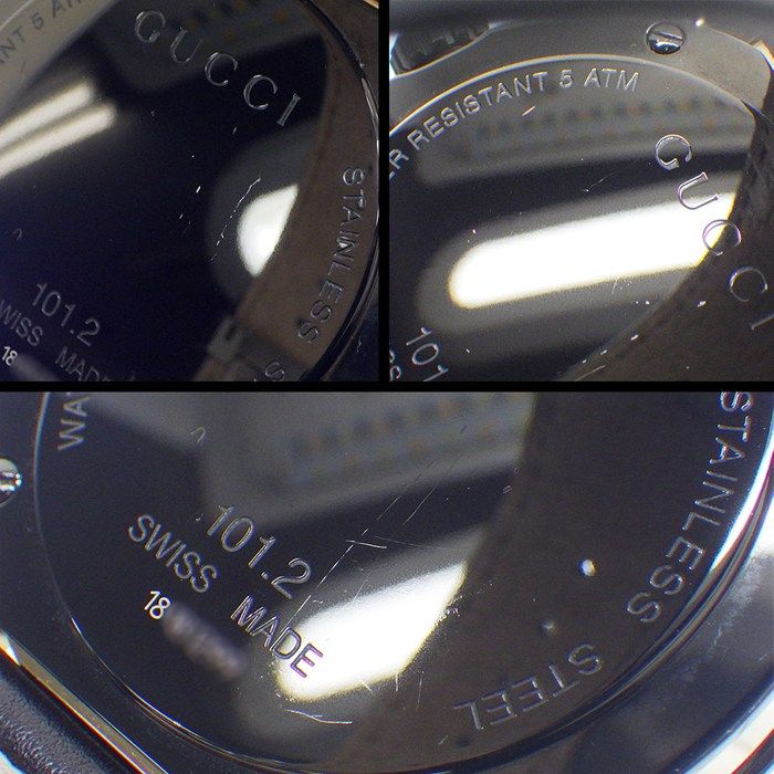 Gucci Watch G Chrono 101.2 Black Dial Chronograph Small Second Luminescent