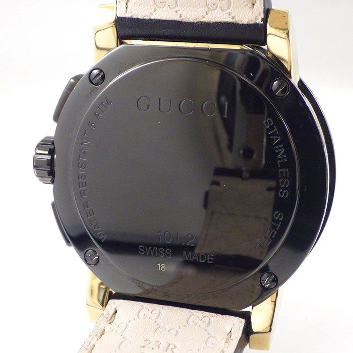 Gucci Watch G Chrono 101.2 Black Dial Chronograph Small Second Luminescent