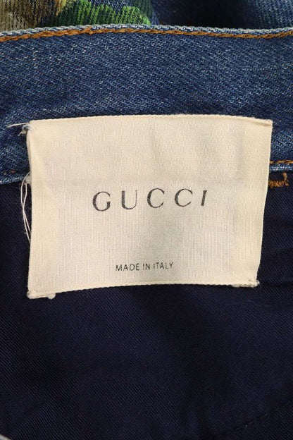 Gucci 16AW 408635 Xd481 Floral Design Cut-off Denim Pants Men's