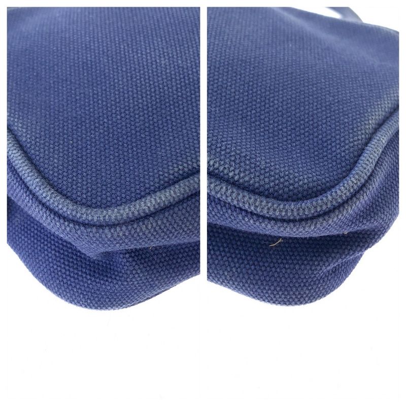 Prada Blue Silver Hardware Canvas Mini Handbag Accessory Pouch Women 506367