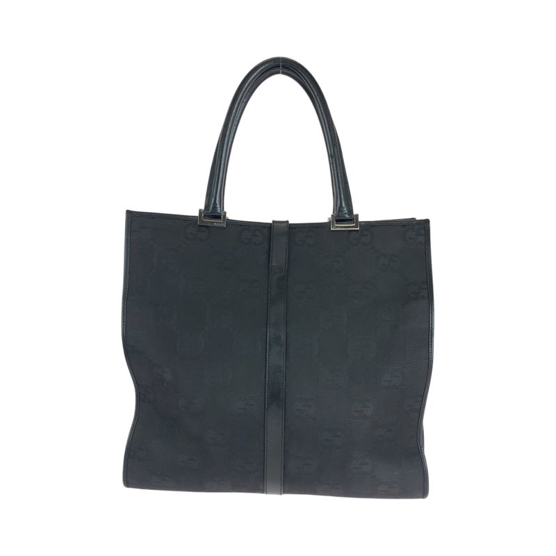 Gucci Jackie Black Silver Hardware GG Canvas 002 1064 Tote Bag Handbag Women